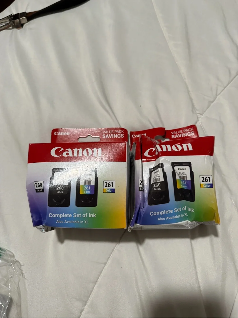 Combo 2 xCanon PG-260 / CLI-261 Genuine Ink Value Pack - Black & Color.
